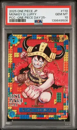 2025 ONE PIECE JPN PREM CARD COLL -ONE PIECE DAY'25- #110 MONKEY D. LUFFY PSA 10 - Image 1