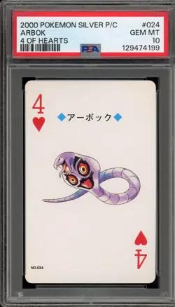 Pokemon Silver Playing Cards Arbok 4 of Hearts #024 PSA 10 Gem Mint - Image 1