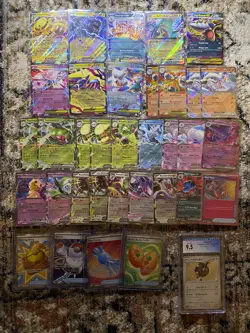 Pokemon EX Lot of 35 Charizard EX, Reshiram EX + Mega EX Cards. TONS OF VALUE - Image 1