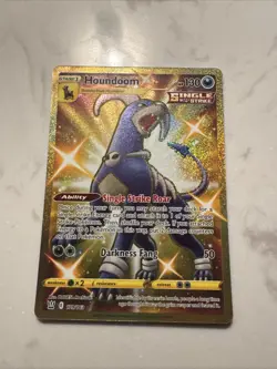 Pokemon TCG Battle Styles Houndoom Full Art Secret Rare Card 179/163 Gold - Image 3