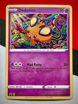 Dedenne SWSH080 Black Star Holo Promo Pokemon Trading Card NM - Image 1