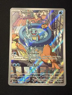 Pokemon Squirtle TCG 148/142 Stellar Crown Illustration Rare Card NM Condition - Image 1