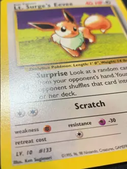 LT. SURGES EEVEE - 51/132 - GYM CHALLENGE - POKEMON CARD - LP - Image 2