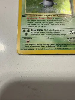 Pokemon Cards: Jungle 1st Edition Rare Holo: Vileplume 15/64 - Image 3