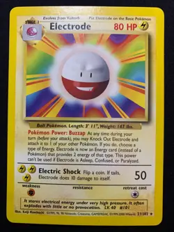ELECTRODE - 021/102 - BASE SET - RARE POKEMON CARD - LP - Image 1