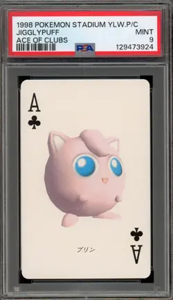 Pokemon Stadium Yellow Playing Cards Jigglypuff Ace of Clubs PSA 9 Mint - Image 1