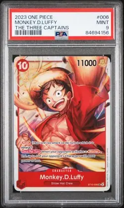 Monkey.D.Luffy ST10-006 SR Three Captains Holo Rare One Piece Card Game PSA 9 - Image 1