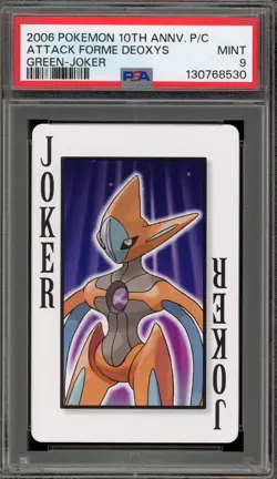 Pokemon 10th Ann. Playing Cards Attack Forme Deoxys Green Joker PSA 9 Mint - Image 1