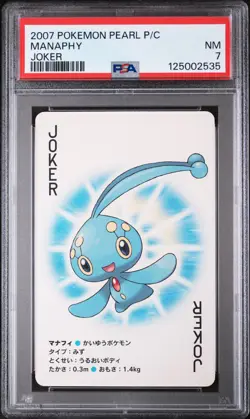 2007 POKEMON PEARL VERSION PLAYING CARDS JOKER MANAPHY PSA 7 - Image 1