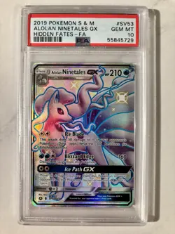 Pokemon Alolan Ninetales GX TCG Full Art Holo Card SV53/SV94 PSA 10 Gem Mint 💎 - Image 1