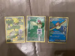pidgey pidgeot pidgeotto illustration rare set of 3 Pokemon cards - Image 1