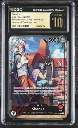 One Piece Shanks (2025) Promo Cards OP09-001 CGC PRISTINE 10 - Image 1