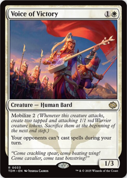 MTG Voice of Victory TDM NM Rare Creature Human Bard 033 Tarkir Magic - Image 1