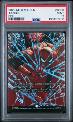 2025 MTG MARVEL'S SPIDER-MAN: SOURCE MATERIAL FOIL #0038 TANGLE PSA 9 - Image 1