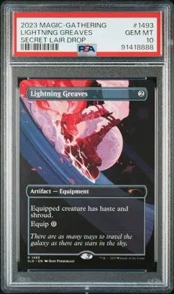 2023 MTG SECRET LAIR DROP #1493 LIGHTNING GREAVES PSA 10 - Image 1