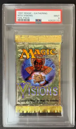 1997 Magic The Gathering MTG Visions Foil Pack PSA 9 - Image 1