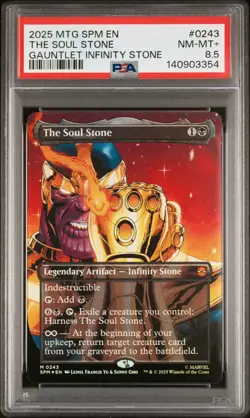 2025 MTG MARVEL'S SPIDER-MAN #0243 THE SOUL STONE PSA 8.5 - Image 1