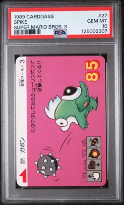1989 CARDDASS SUPER MARIO BROS. 3 #27 SPIKE PSA 10 - Image 1