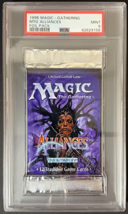 1996 Magic The Gathering MTF Alliances Foil Pack PSA 9 - Image 1