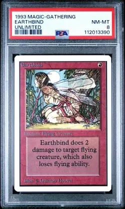 MTG - Earthbind - Unlimited Edition Magic - Graded PSA 8 - Image 1