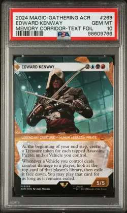 MTG Edward Kenway 269 Mythic Textured Foil Assassin's Creed PSA 10 Gem Mint - Image 1