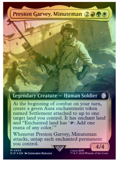 Preston Garvey, Minuteman - Surge Foil - Extended Art Fallout MTG - Image 1