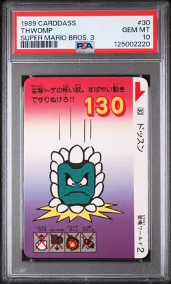 1989 CARDDASS SUPER MARIO BROS. 3 #30 THWOMP PSA 10 - Image 1