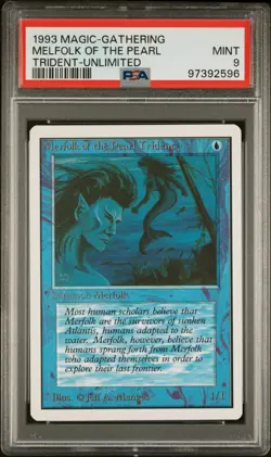 MTG - Merfolk of the Pearl Trident - Unlimited Edition Magic - Graded PSA 9 - Image 1