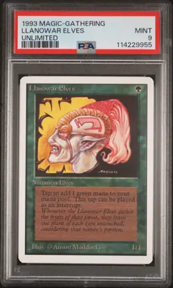 MTG - Llanowar Elves - Unlimited Edition Magic - Graded PSA 9 - Image 1