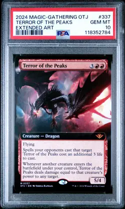 MTG Terror of the Peaks 337 Mythic Extended Art OTJ PSA 10 Gem Mint - Image 1