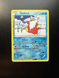 FREE SHIPPING Pokemon Delibird Reverse Holo B&W Boundaries Crossed 38/149 NM - Image 1