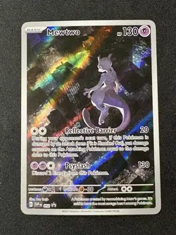 🟣 Mewtwo Pokemon SVP Black Star Promo Illustration Rare IR Holo #052 151 UPC 🟣 - Image 1
