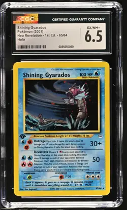 CGC 6.5 Shining Gyarados Neo Revelation 1st Edition 65/64 Holo Pokemon Card - Image 1