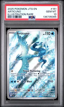 2025 POKEMON JTG EN-JOURNEY TOGETHER ILLUSTRATION RARE #161 ARTICUNO PSA 10 - Image 1