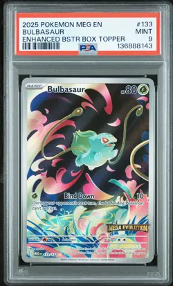 2025 POKEMON MEG EN-MEGA EVOLUTION ENHANCED BOOSTER BOX TOPPER BULBASAUR PSA 9 - Image 1