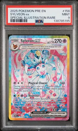 2025 POKEMON PRE SPECIAL ILLUSTRATION RARE #156 SYLVEON EX PSA 9 - Image 1
