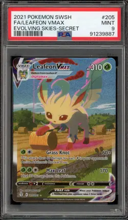 Pokemon Leafeon VMAX Evolving Skies Secret Rare Full Alt Art #205 PSA 9 Mint - Image 1