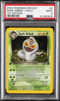 2000 POKEMON ROCKET 1ST ED #2 DARK ARBOK-HOLO PSA 9 - Image 1