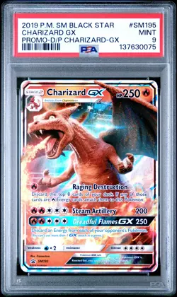 2019 POKEMON SM BLACK STAR PROMO #SM195 CHARIZARD GX PSA 9 - Image 1
