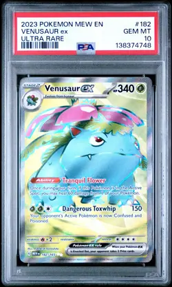 2023 POKEMON MEW EN-151 ULTRA RARE #182 VENUSAUR EX PSA 10 - Image 1