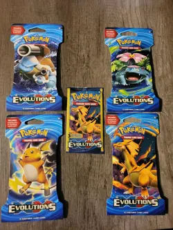 Pokemon TCG XY Evolutions Sleeved Booster Pack Art set Lot - Image 1