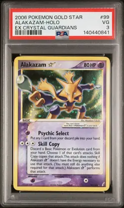 2006 POKEMON EX CRYSTAL GUARDIANS GOLD STAR #99 ALAKAZAM-HOLO PSA 3 - Image 1