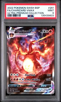 2022 POKEMON SWSH ULTRA-PREMIUM COLLECTION #261 FULL ART/CHARIZARD VMAX PSA 9 - Image 1