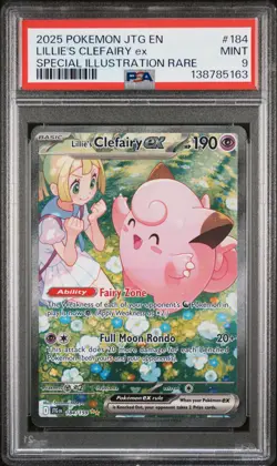 2025 POKEMON JTG SPECIAL ILLUSTRATION RARE #184 LILLIE'S CLEFAIRY EX PSA 9 - Image 1