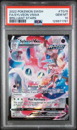 2022 POKEMON SWORD & SHIELD BRILLIANT STARS #TG15 FULL ART/SYLVEON VMAX PSA 10 - Image 1