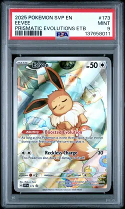 2025 POKEMON SVP EN-SV PRISMATIC EVOLUTIONS ETB PROMO #173 EEVEE PSA 9 - Image 1