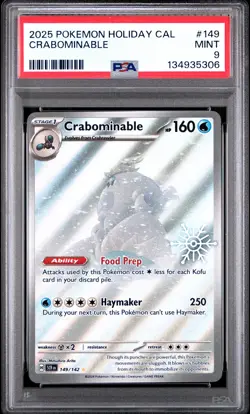 2025 POKEMON HOLIDAY CALENDAR #149 CRABOMINABLE PSA 9 - Image 1
