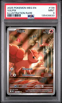 2025 POKEMON MEG EN-MEGA EVOLUTION ILLUSTRATION RARE #138 VULPIX PSA 9 - Image 1