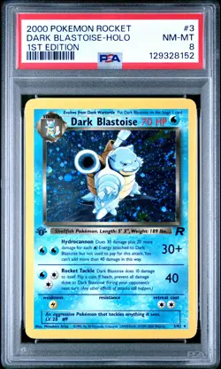 2000 POKEMON ROCKET 1ST EDITION #3 DARK BLASTOISE-HOLO PSA 8 - Image 1