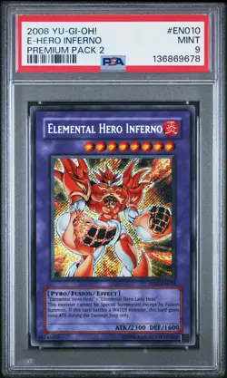 2008 YU-GI-OH! PREMIUM PACK 2 #EN010 ELEMENTAL HERO INFERNO PSA 9 - Image 1